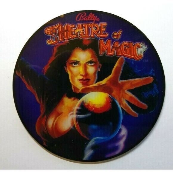 Theatre Of Magic Pinball COASTER Promo Original NOS Plastic Lady Magician - Picture 2 of 4